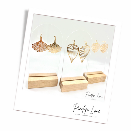 Ginkgo, Monstera, & Bird of Paradise Leaf Earrings